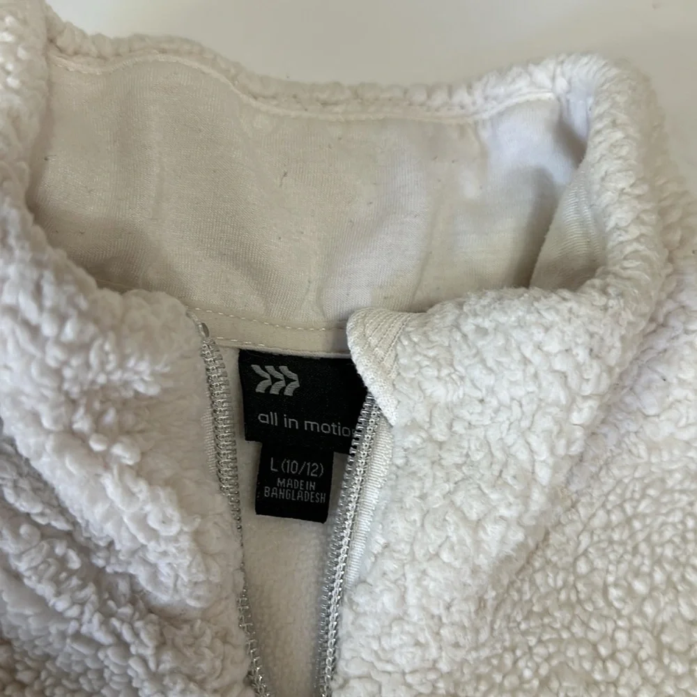 All in Motion Girl's Fleece Sweatshirt Jacket 1/4 Zip size Large (10/12) - Picture 2 of 6